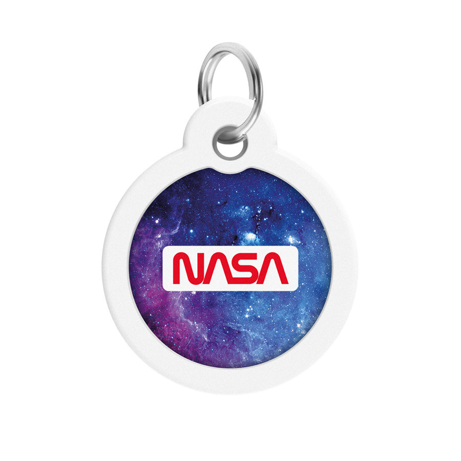 Адресник для собак і котів металевий WAUDOG Smart ID з QR-паспортом, малюнок "NASA21", коло, Д 30 мм Вінниця - фото 2