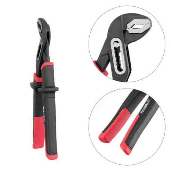 Кліщі сантехнічні 250 мм, кована сталь 40CrV, двокомпонентні рукоятки, STORM INTERTOOL NT-0165 Київ