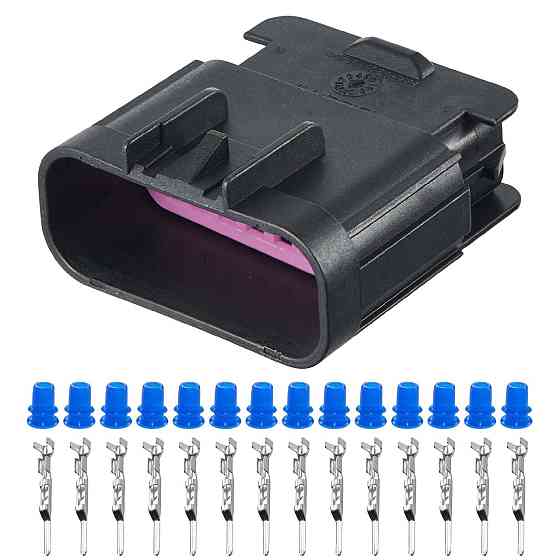 Електричний з'єднувач, 14-контактний Чорний, Пластик Київ