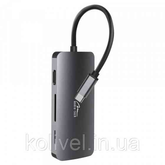 Док-станція USB3.1 Type-C --> HDMI/USB 3.0x3/RJ45/SD/MicroSD/PD 100W Hub Pro 8-in-1 Media-Tech (MT5044) Київ