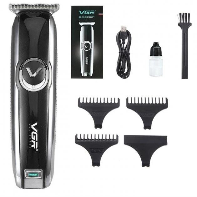 Триммер для стрижки аккумуляторный профессиональный VGR, Машинка для стрижки с насадками беспроводная DU-77 Львов - изображение 15