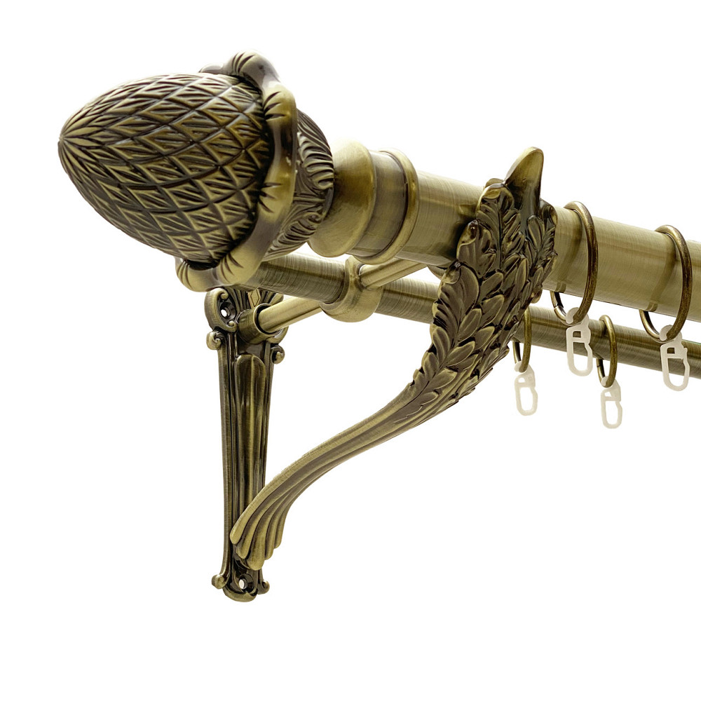 Карниз Orvit Цинара металевий дворядний ретро Антик 35\19 мм 200 см (00-00011572) Львов - изображение 1