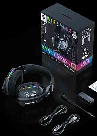 Беспроводные игровые наушники Onikuma GT808 RGB Bluetooth / 2.4G / AUX Харьков