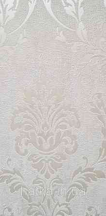 Шпалери вінілові на флізеліні Grandeco Universe 5 вензелю завитки сріблясті на білому Київ