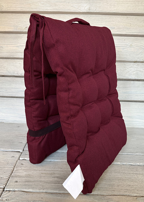 Подушка для стільців (40x120х4 см) подвійна Decorator Мальмо колір бордовий 84-171 Київ - фото 6