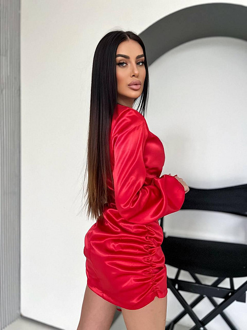 Жіноча романтична мініплаття костюмний атлас Червоний, 42/44 Одеса - фото 5