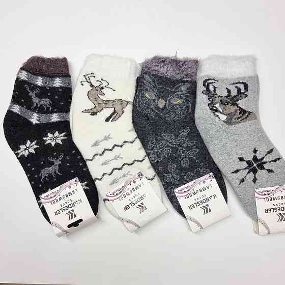 Жіночі вовняні теплі шкарпетки зимовий принт (2 шт.) Kardesler 10234 Київ