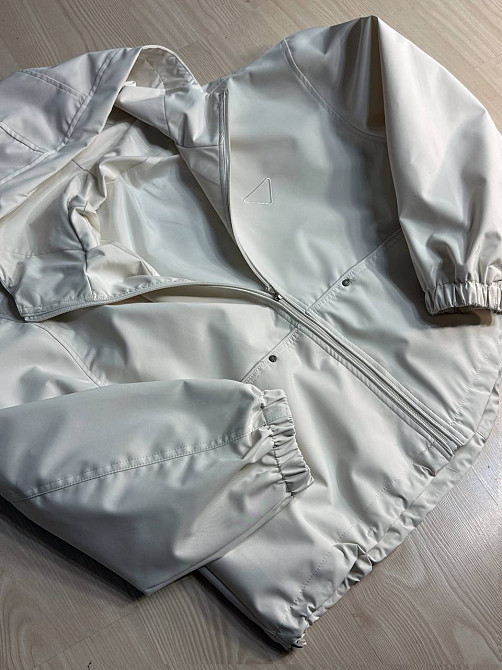 Куртка жіноча YZY 30046 вітрівка оверсайз з капюшоном one size, молочний, one size Київ - фото 7