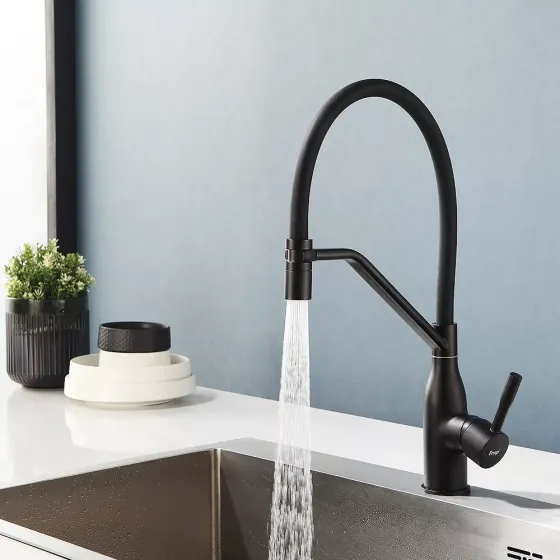 Смеситель для кухни с гибким изливом FRAP F4497-6 черный Киев