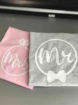 Парні футболки для хлопця та дівчини зі 100% Бавовна. MR\MRS Чернівці