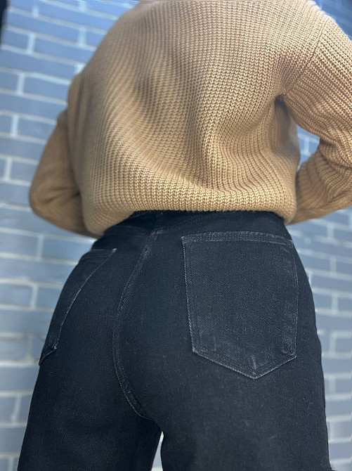 Джинсы женские Bella 4511 увеличенные размеры палаццо равны от бедра стрейчевые, черный, 44, 44, 90  Одесса - изображение 7