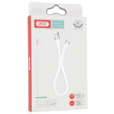 Дата кабель USB 2.0 AM to Lightning 0.25m 2.4A white XO (XO-NB179-BK) Вінниця