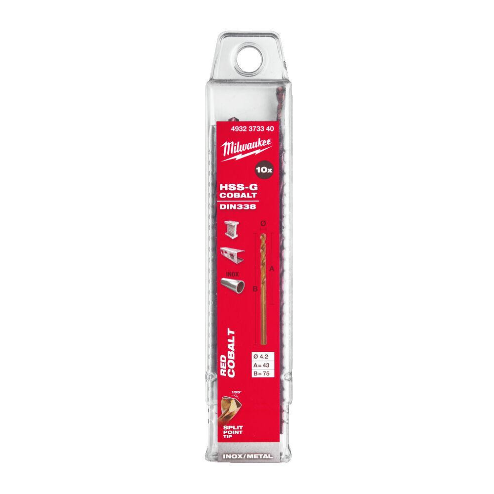 Свердло по металу HSS-Co MILWAUKEE DIN338, діаметр 4,2мм, (10шт) пластикова коробка Одесса - изображение 1