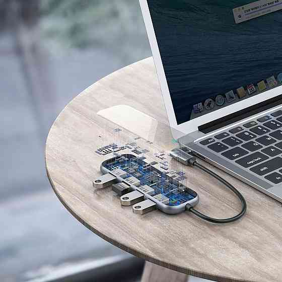 USB-Hub Baseus Multi-functional HUB (Type-C to 4xUSB3.0+PD) Deep gray Київ