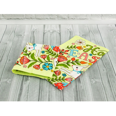 Рушник Руно вафельний набивний Великдень салатовий 45х60 см (205.15_Великдень салатовий_3) Вінниця - фото 4