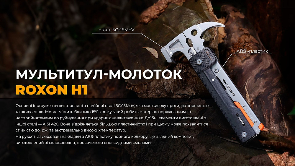 Мультитул-молоток Roxon H1, чорний Київ - фото 7