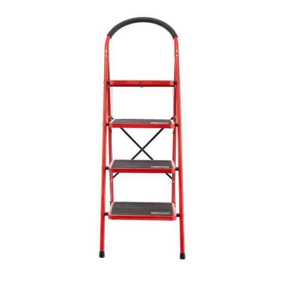 Драбина сталева, 4 сходинки, 380×260 мм, висота: 1374 мм, висота до платформи: 972 мм INTERTOOL LT-0038 Київ
