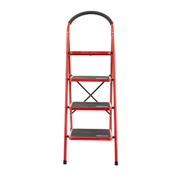 Драбина сталева, 4 сходинки, 380×260 мм, висота: 1374 мм, висота до платформи: 972 мм INTERTOOL LT-0038 Киев - изображение 4
