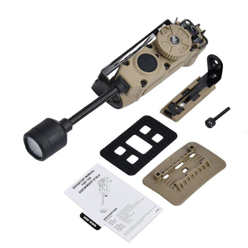 Тактичний ліхтар Sidewinder на шолом (білий + червоний + зелений + синій + ІЧ світло) Койот Київ - фото 10