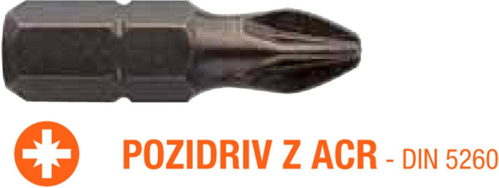 Насадка викруткова USH Industry : Pozidriv ACR PZ3 x 25 мм (з зубцями) Уп. 5 шт. Одеса - фото 1