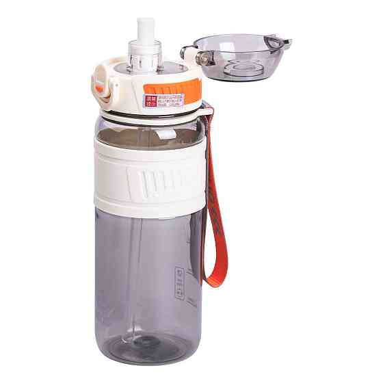 Спортивна пляшка з трубочкою та ремінцем, 750 мл, біла Київ