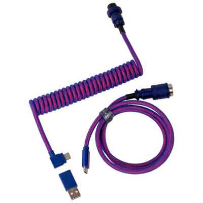 Дата кабель USB 2.0 AM to USB-C 1.08m Premium Coiled Aviator Angled purple Keychron (CAB3_KEYCHRON) Винница