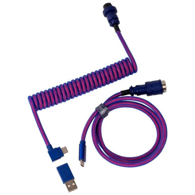 Дата кабель USB 2.0 AM to USB-C 1.08m Premium Coiled Aviator Angled purple Keychron (CAB3_KEYCHRON) Винница - изображение 1