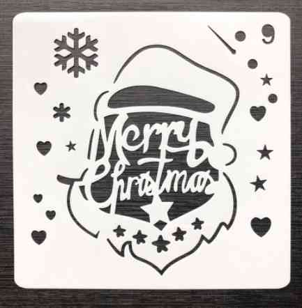 Новогодний трафарет Merry Christmas 13 на 13 см серый Киев