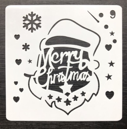 Новогодний трафарет Merry Christmas 13 на 13 см серый Киев - изображение 1