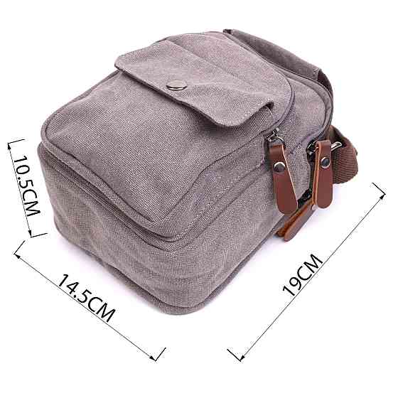 Небольшая мужская сумка из плотного текстиля Vintage 22217 Серый Киев