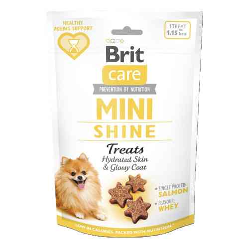 Ласощі Brit Care Mini Treats Shine для собак малих порід для блискучої шерсті лосось 50 г Київ