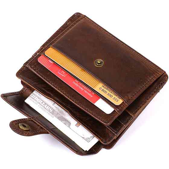 Кожаний чоловічий гаманець Vintage 20485 Коричневий Київ