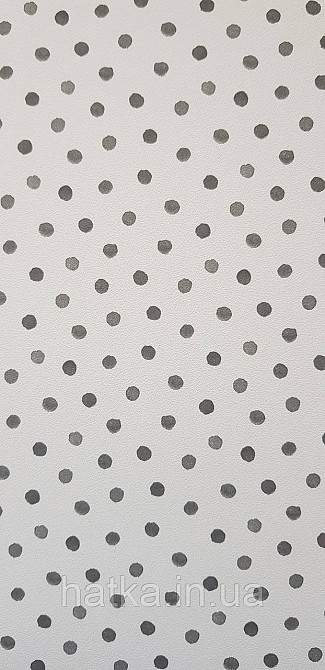 Шпалери флізелінові еко Rasch Kids World 0.53х10 дитячі кола маленькі горошок чорні на білому Київ - фото 3