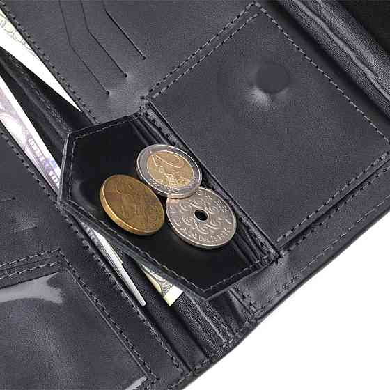 Практичное мужское портмоне Grande Pelle 11424 Коричневый Киев