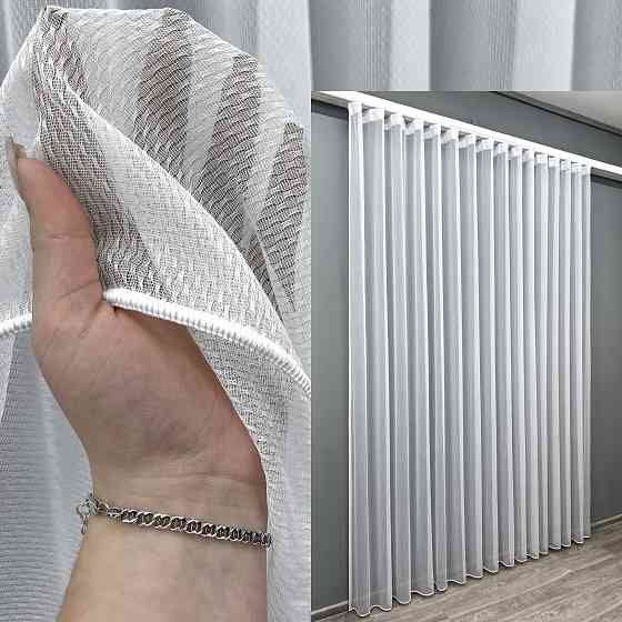 Тюль VR-Textil 1985т Жакард фактурний Білий 400х270 см (42-0975) Київ