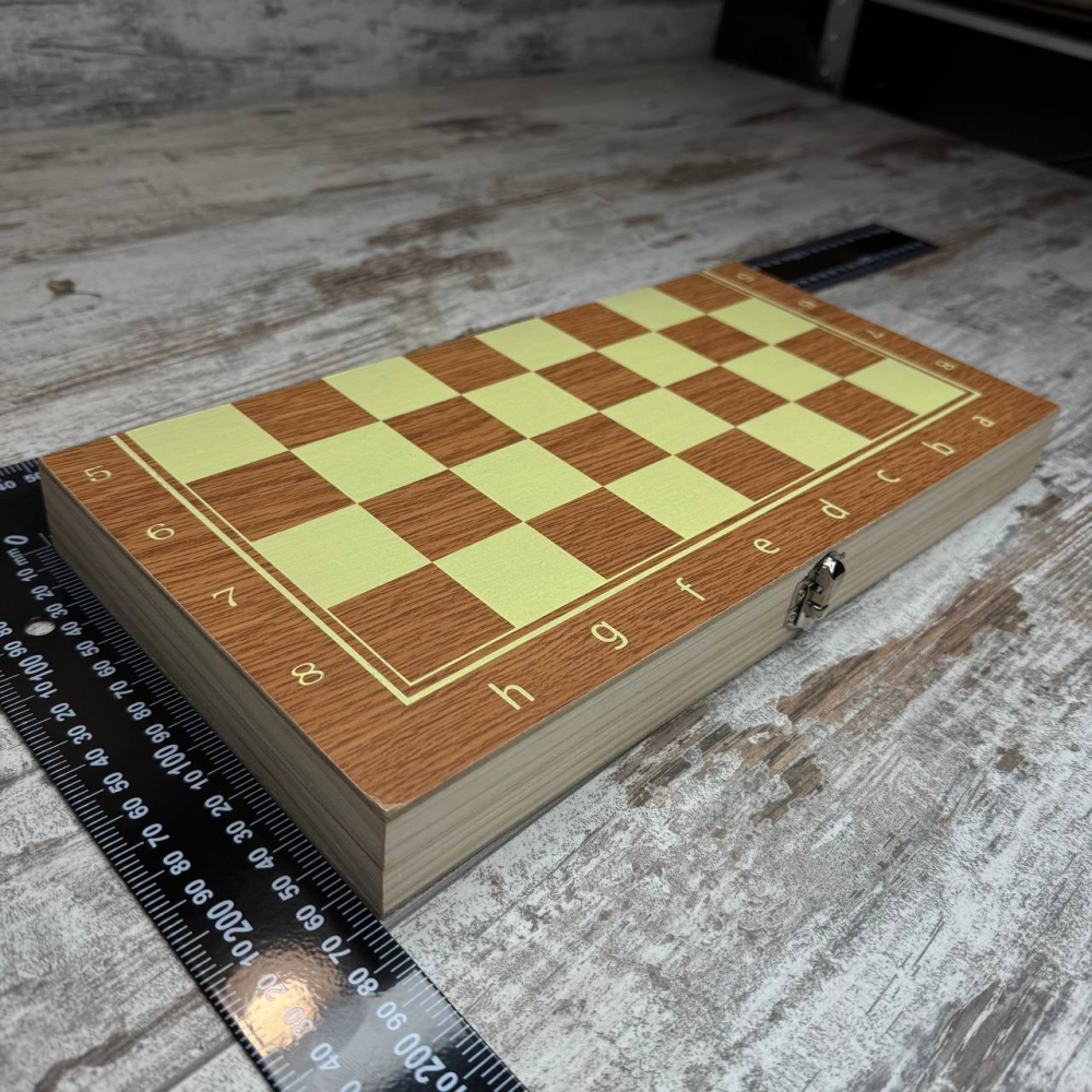 Настільна гра 3в1 шахи шашки нарди дерев’яний набір 34×34 см класичний комплект для дітей і дорослих Київ - фото 2