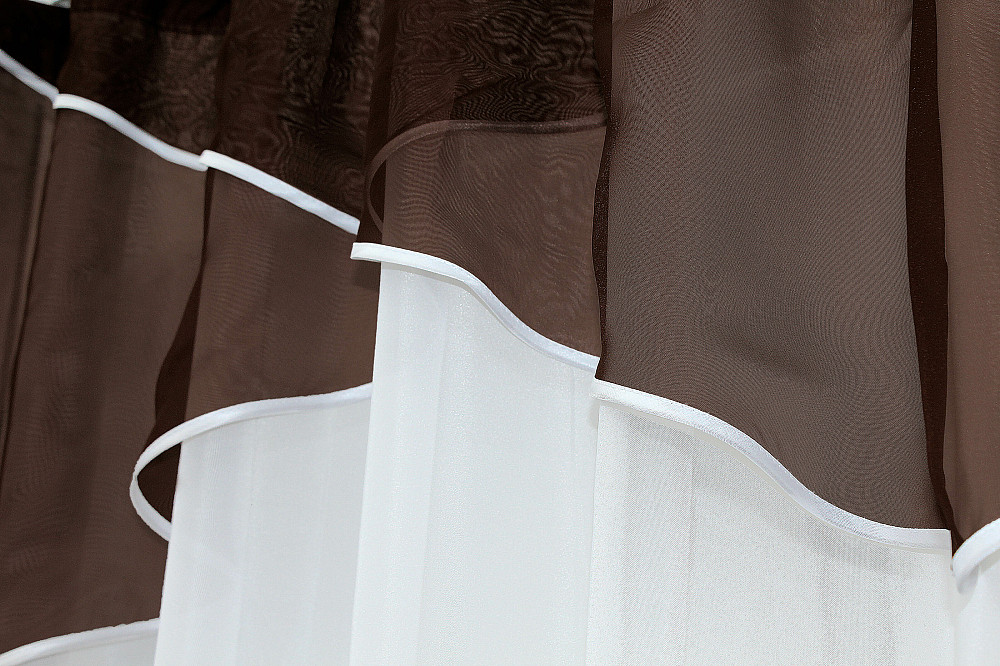 Кухонна тюль арка з ламбрекеном VR-Textil № 025к білий з венге 270х170 см (52-0235) Київ - фото 3