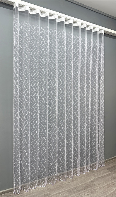 Тюль VR-Textil 1834т Фатин з вишивкою Білий з бузковим 300х270 см (40-185) Київ - фото 3