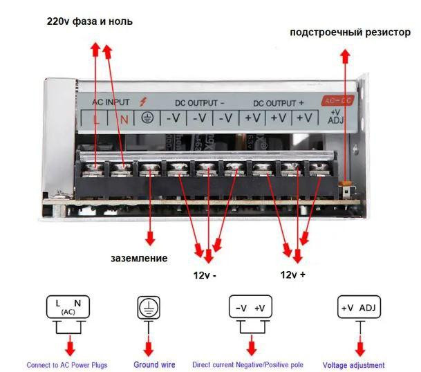 Блок живлення адаптер 12V 20A S-250-12 Metall Вінниця - фото 6