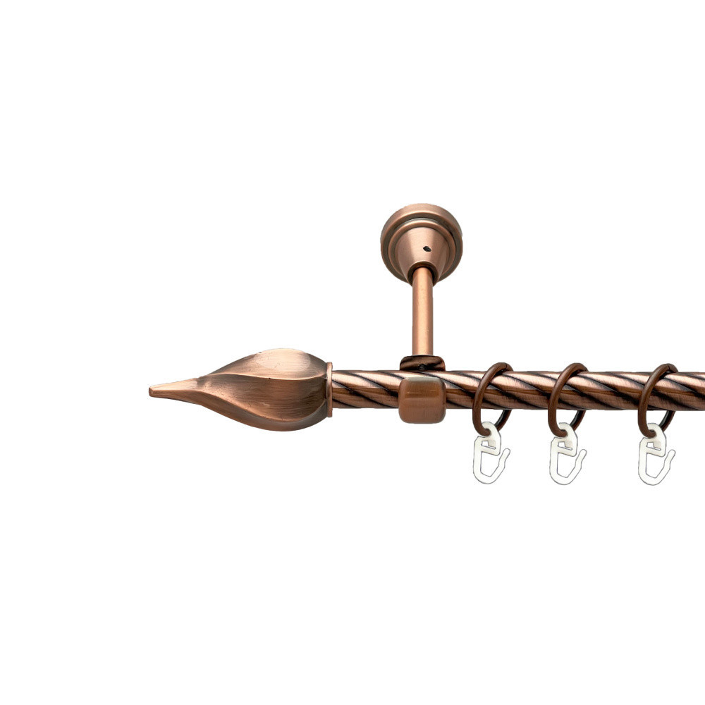 Карниз Orvit Твісто металевий однорядний відкритий скручена труба кільце металеве Мідь 16 мм 160 см (00-00025224) Львів - фото 1