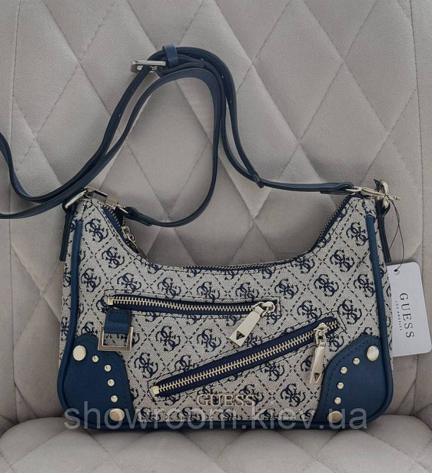 Комплектна жіноча сумка на плече Guess (812820) синя Київ - фото 7