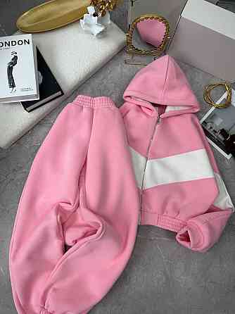 Женский теплый костюм из качественной тринитки на флисе Розовый, 46/48 Одесса