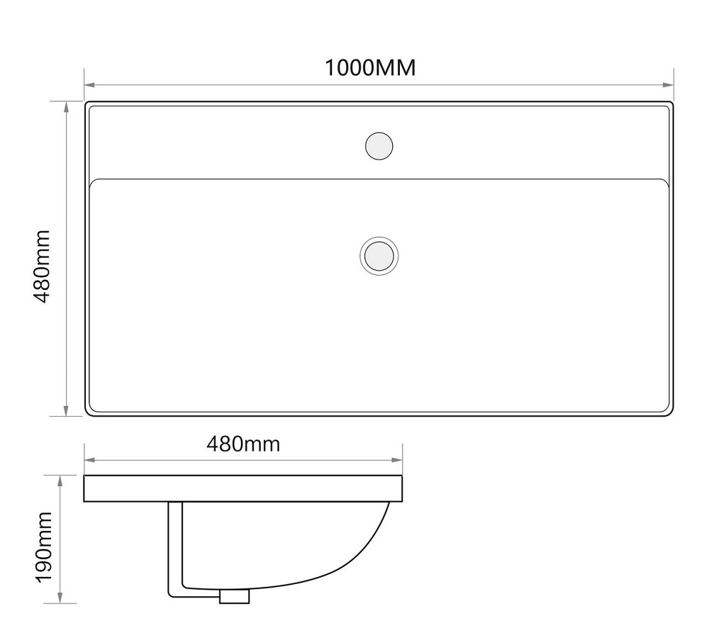Раковина меблева MIXXUS PREMIUM STYLE-1504 1000х480х190mm з отвором під змішувач та переливом  ( MP6501 ) Харьков - изображение 6