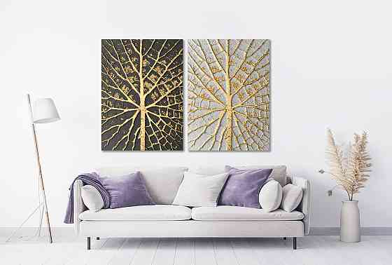 Модульная картина в гостиную / спальню     Золоті гілки    TLV-2_102 Киев