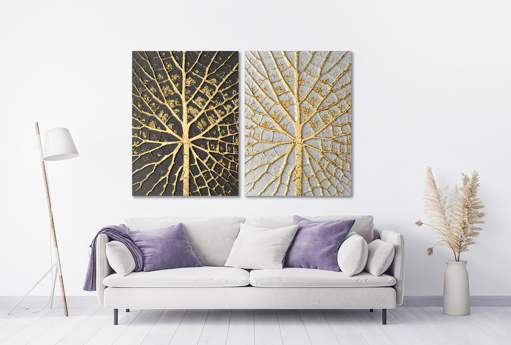 Модульна картина у вітальню/ спальню  Золоті гілки     TLV-2_102 Київ - фото 2