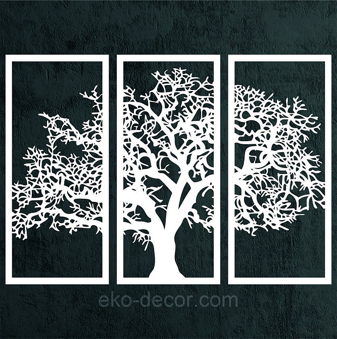 Декоративное настенное Панно «Дерево», Декор на стену 110*156 см, Белый Киев - изображение 3