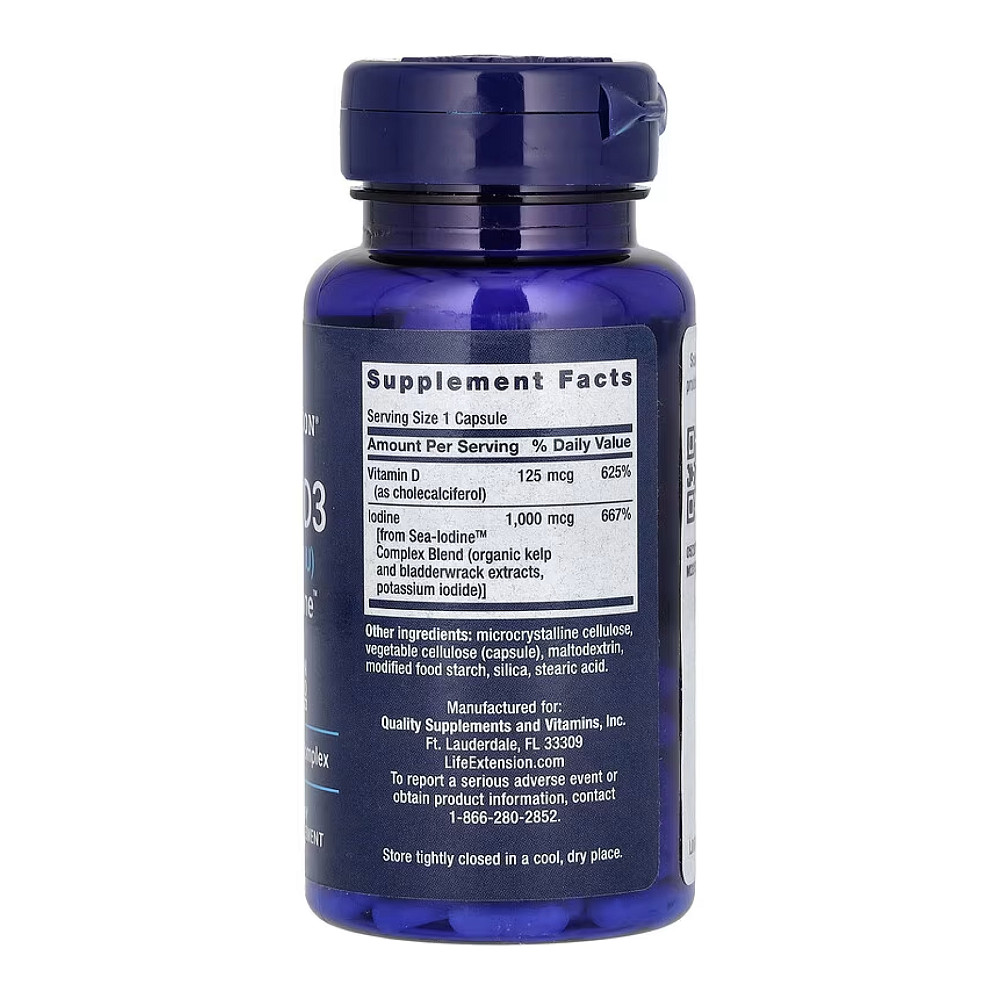 Vit D3 with Sea-Iodine™ 125 mcg (5000 IU) - 60 caps Луцьк - фото 2