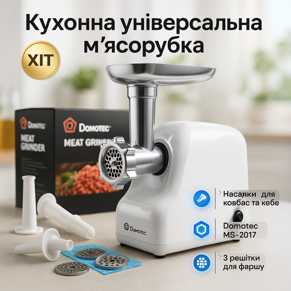 Електричні м'ясорубки для громадського харчування Domotec, Електром'ясорубка для шинковки кухня PT-91 Львів - фото 17