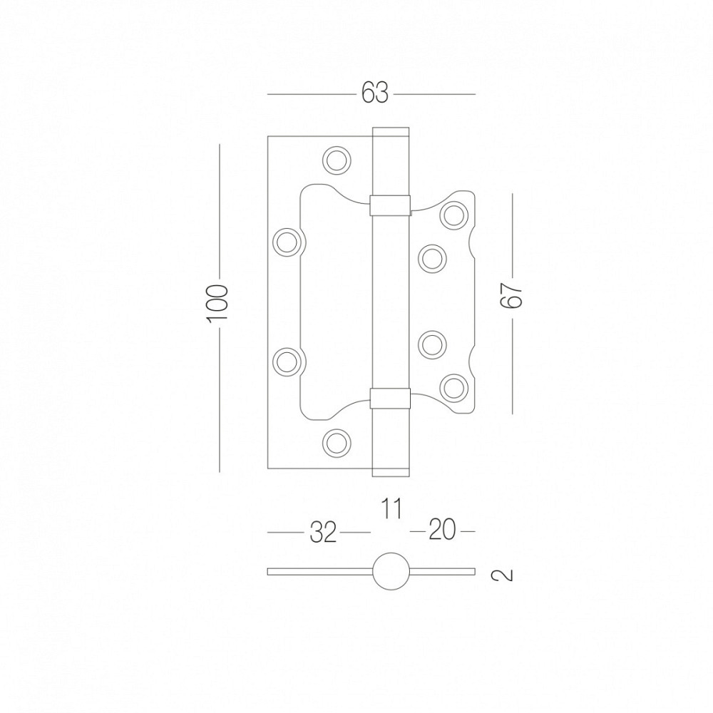 ЗАВИСА ДЛЯ ДВЕРЕЙ УНИВЕРСАЛЬНАЯ НЕВРЕЗНАЯ УЗКА HB-100S BLACK ЧЕРНА Киев - изображение 2