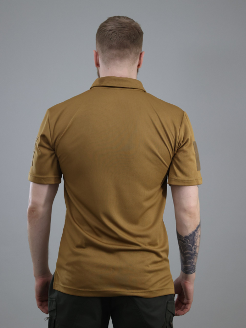 Тактична літня футболка кольору койот з тканини Cool Max для ЗСУ стрільбища туризму та тренувань Львів - фото 3
